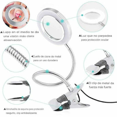 Lampara LED con lupa